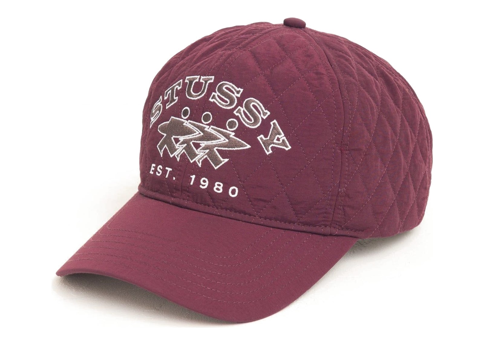 Stussy Quilted Surfwalk Snapback Cap Wine - görsel 2