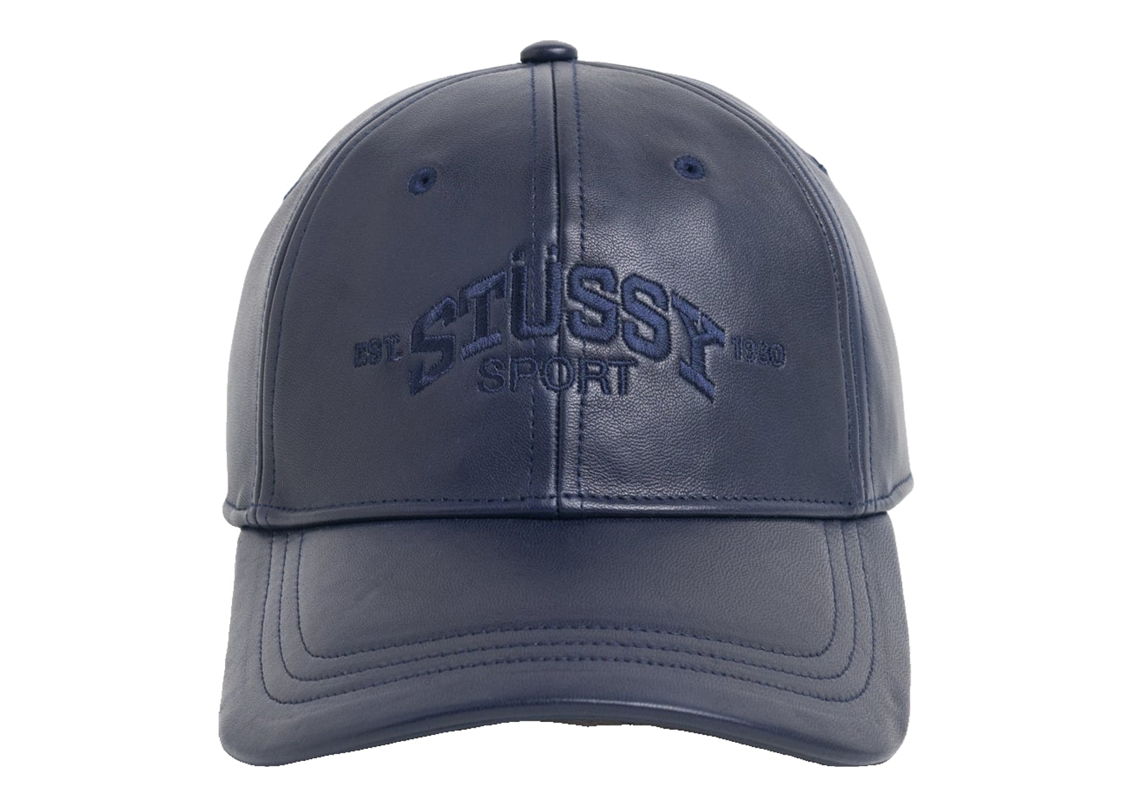 Stussy Sport Leather Cap Navy