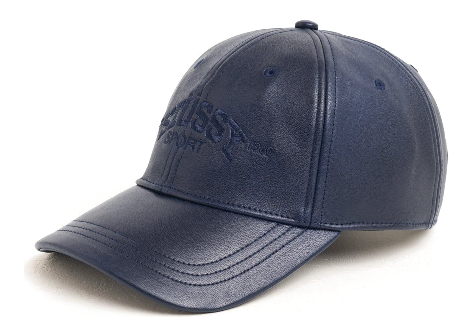 Stussy Sport Leather Cap Navy - görsel 3