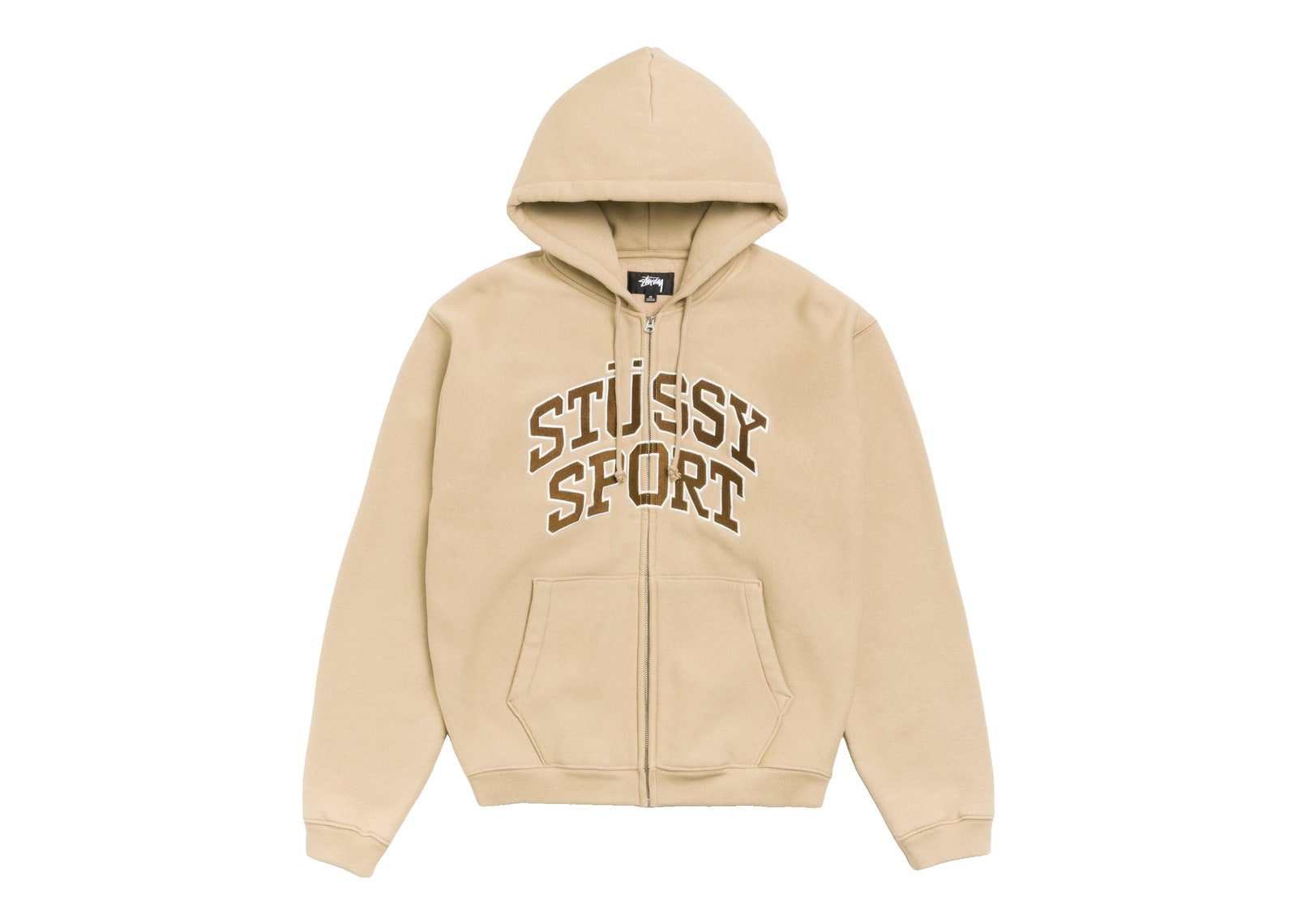 Stussy Sport Zip Hoodie Tan