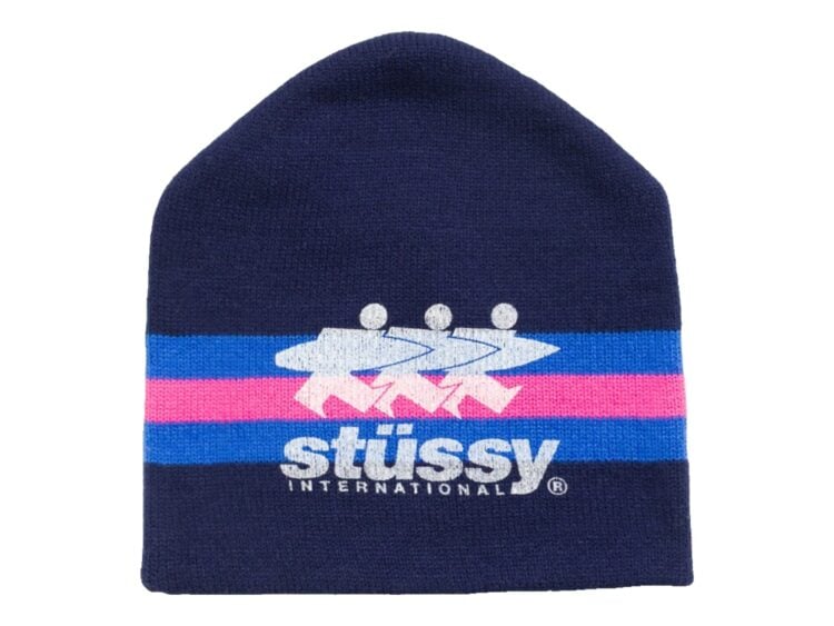 Stussy Stripe Ski Beanie Navy