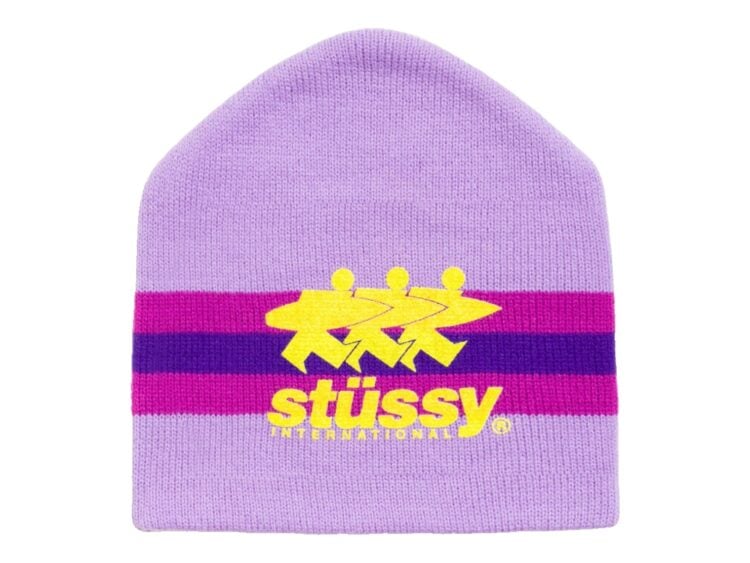 Stussy Stripe Ski Beanie Purple