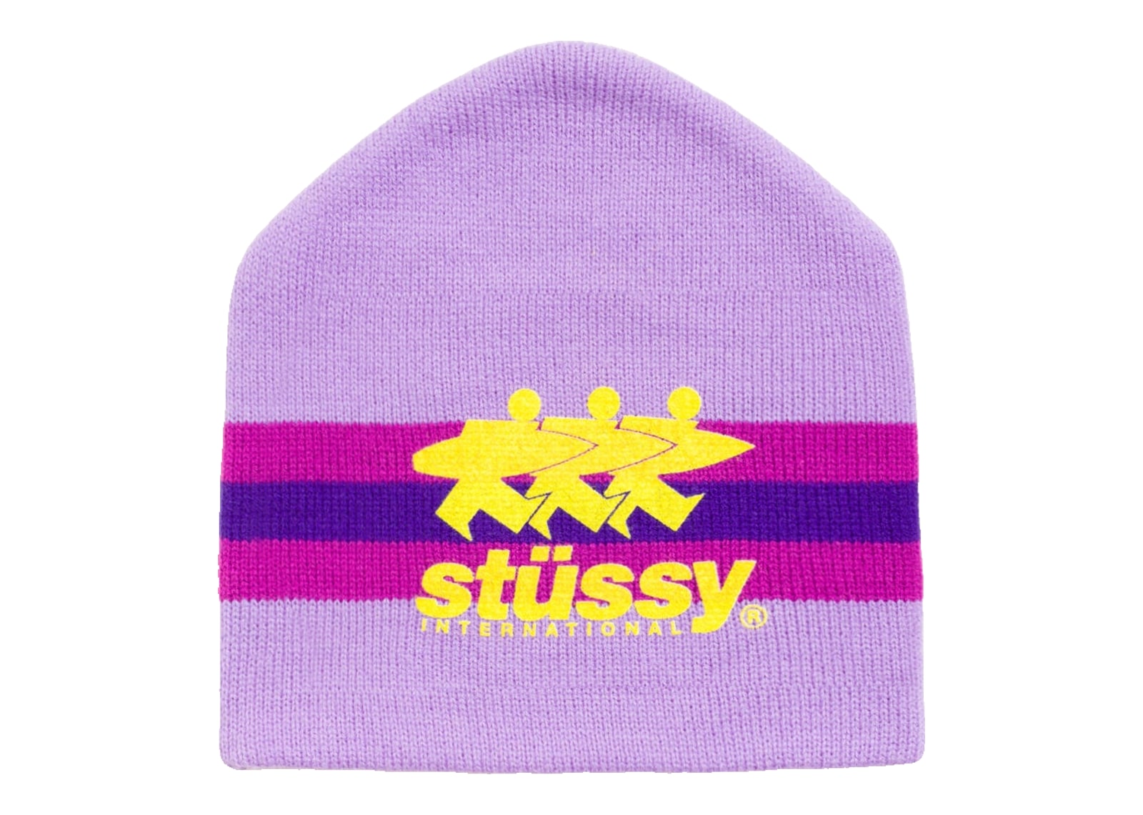 Stussy Stripe Ski Beanie Purple