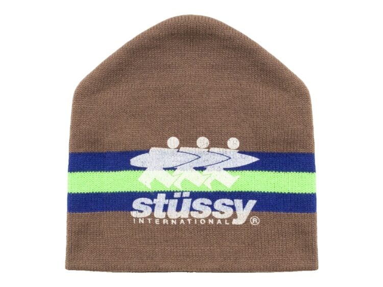 Stussy Stripe Ski Beanie Tan