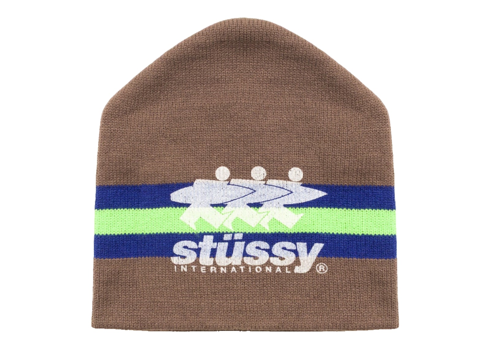 Stussy Stripe Ski Beanie Tan