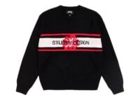Stussy Striped Hibiscus Sweater Black