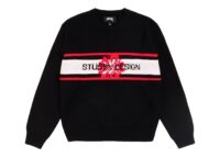Stussy Striped Hibiscus Sweater Black