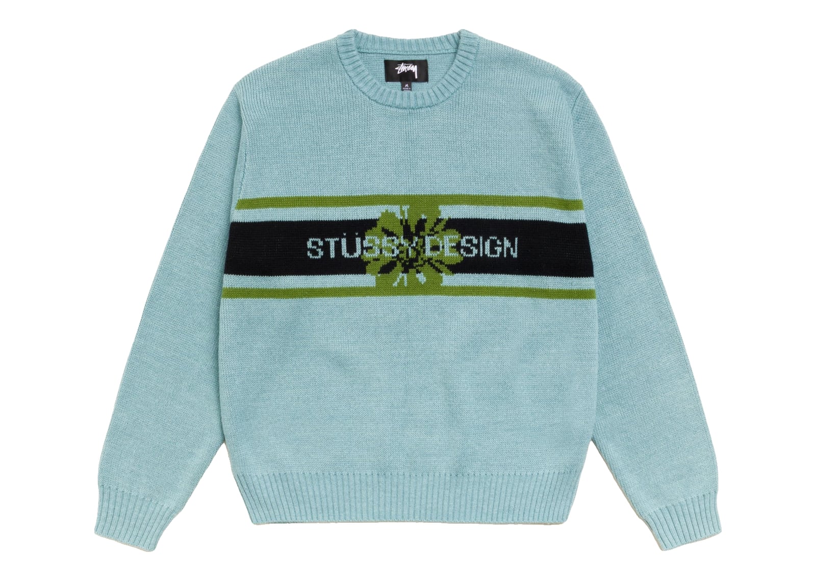 Stussy Striped Hibiscus Sweater Dusty Blue