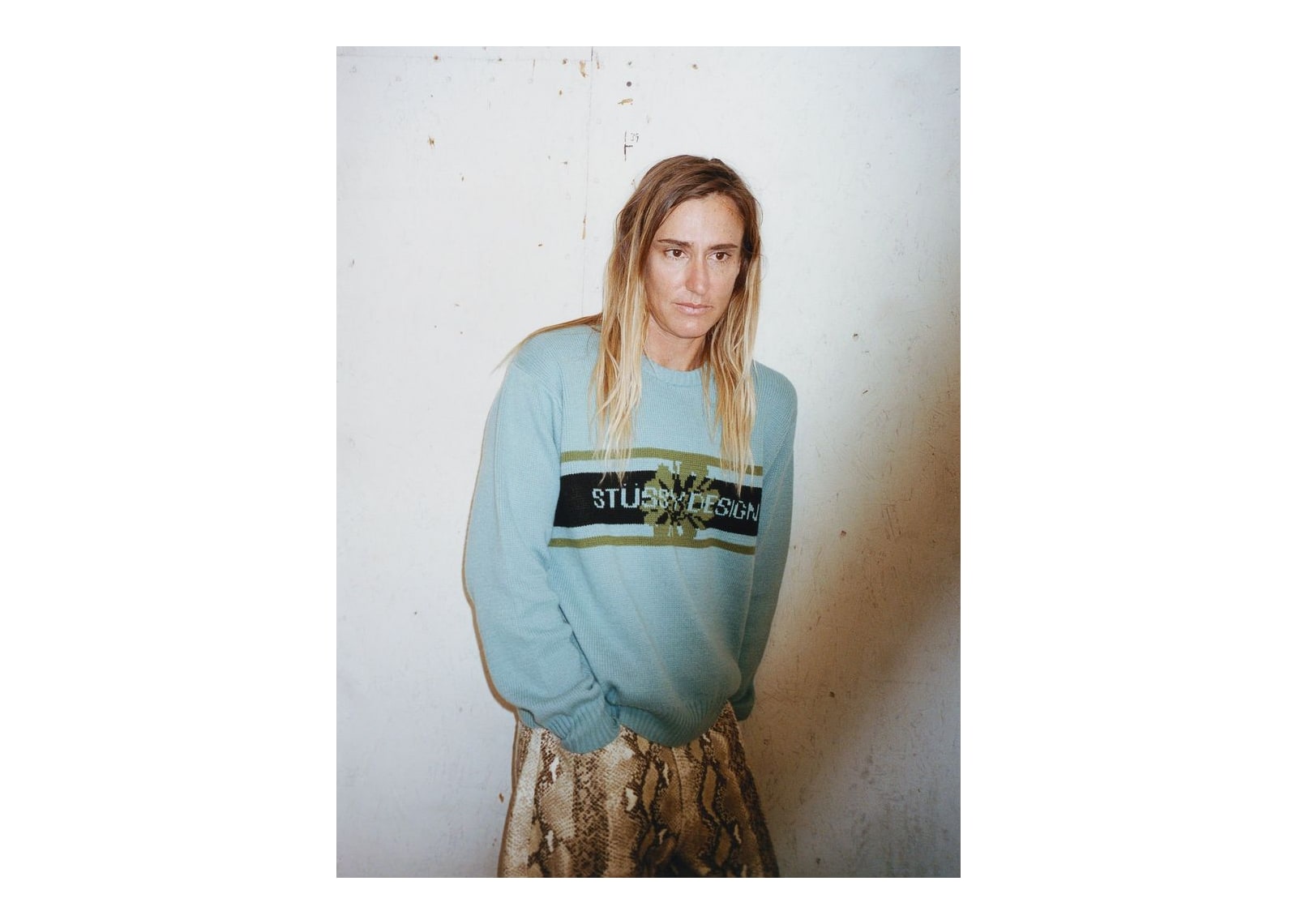 Stussy Striped Hibiscus Sweater Dusty Blue - görsel 5