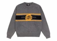 Stussy Striped Hibiscus Sweater Grey