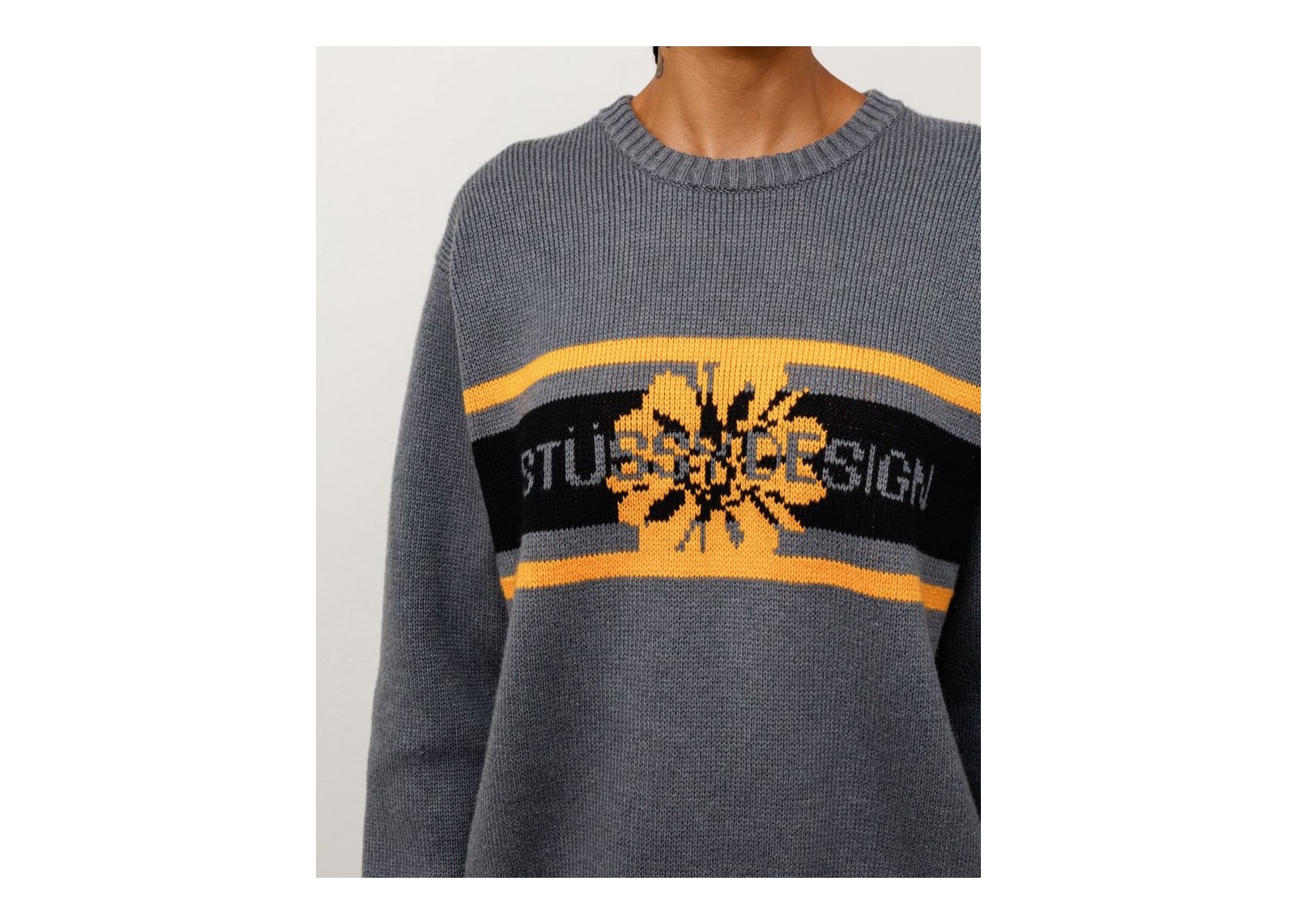 Stussy Striped Hibiscus Sweater Grey - görsel 3
