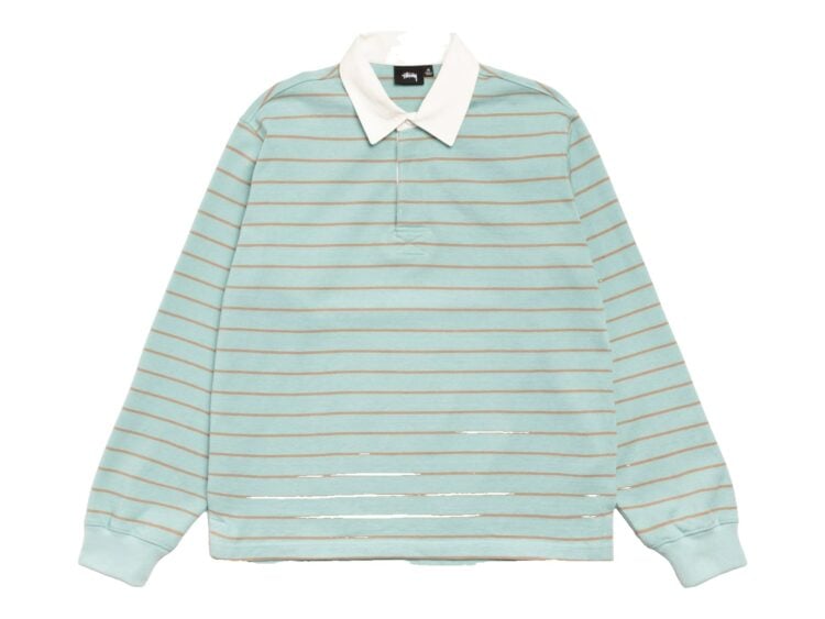 Stussy Striped Rugby Shirt Blue