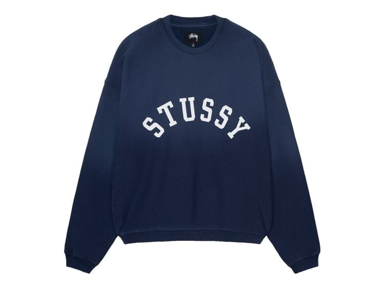 Stussy Sun Faded Oversized Crew Navy