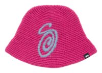 Stussy Swirly S Knit Bucket Hat Berry