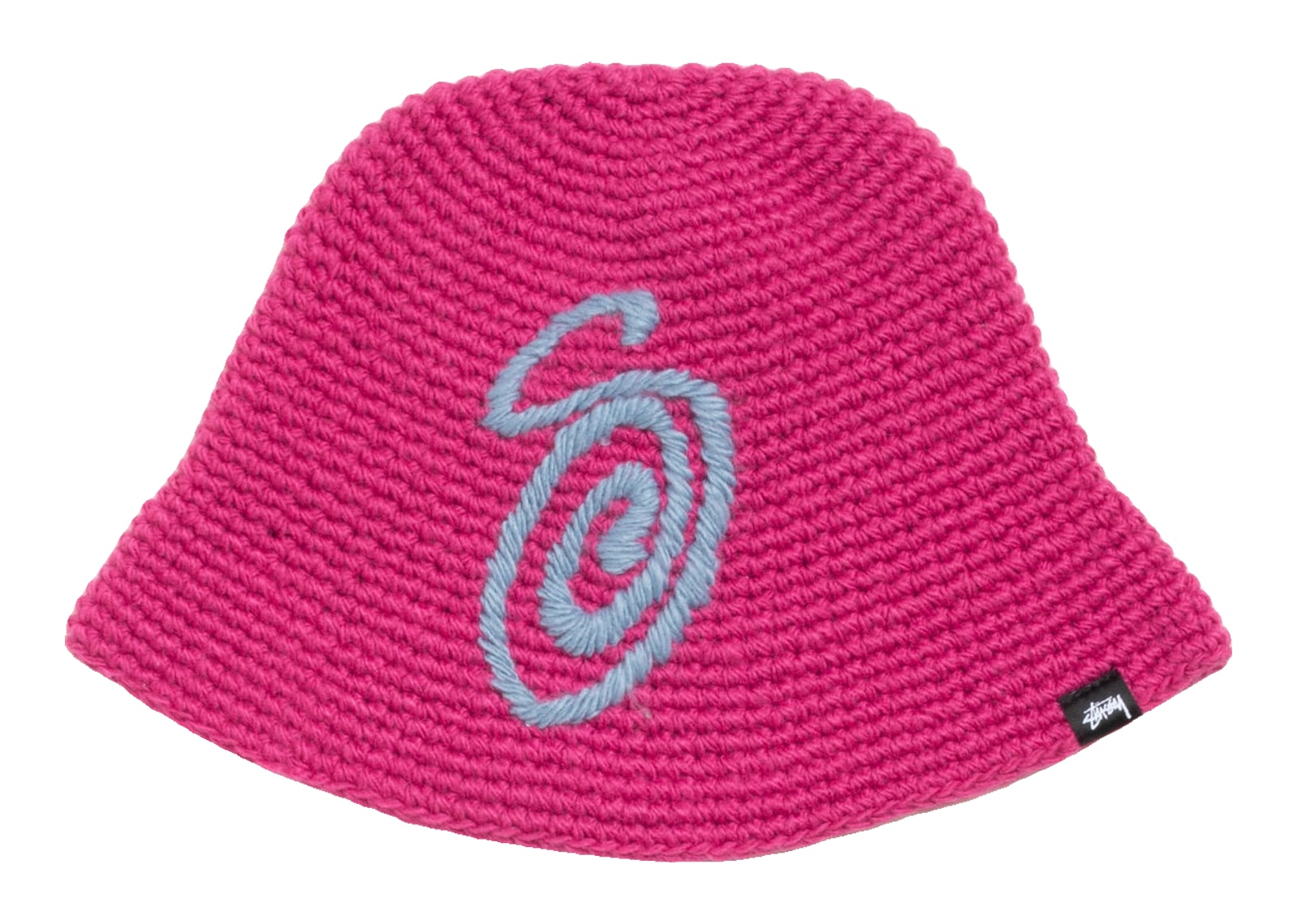 Stussy Swirly S Knit Bucket Hat Berry