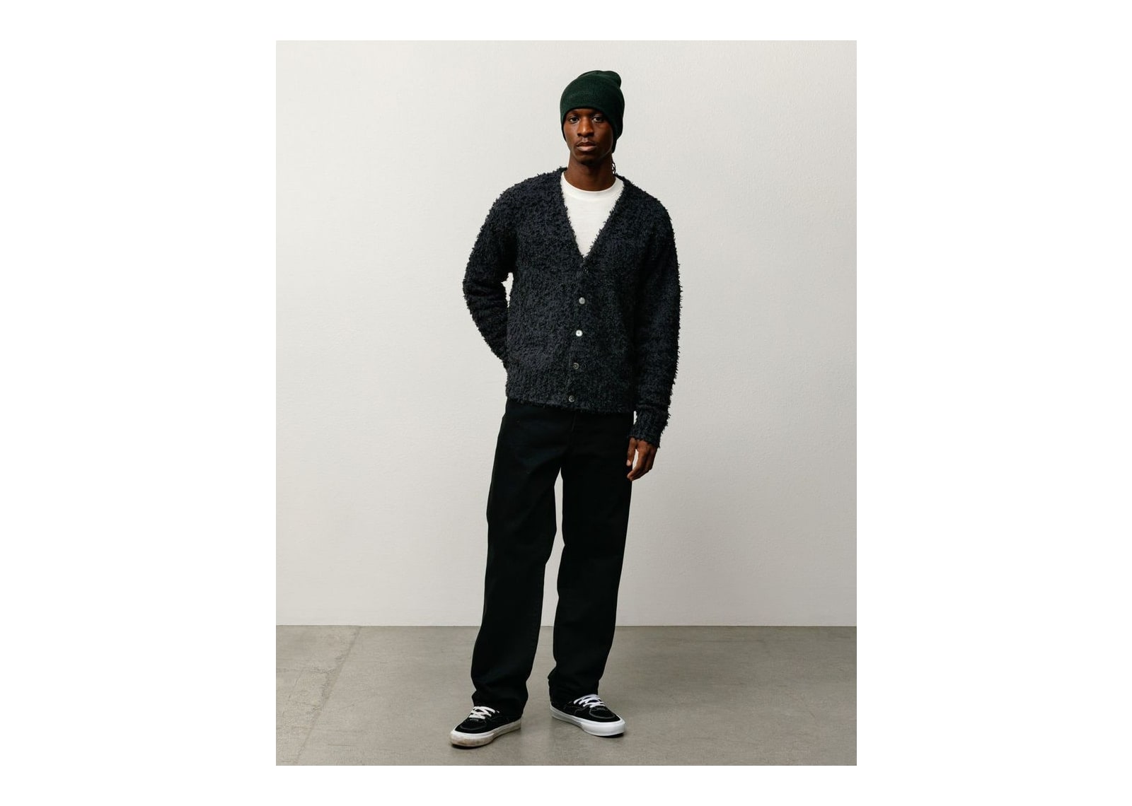 Stussy Textured Cardigan Black - görsel 2