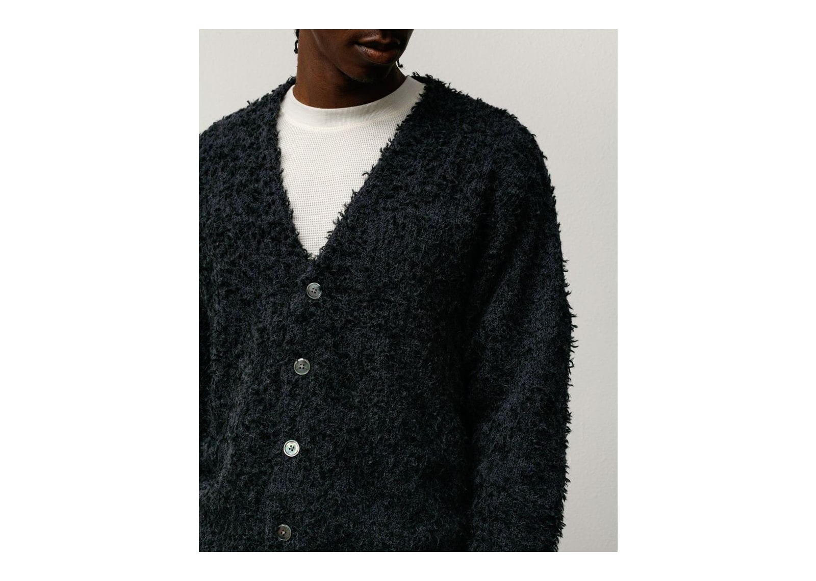 Stussy Textured Cardigan Black - görsel 3