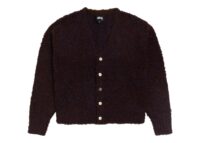Stussy Textured Cardigan Navy Brown