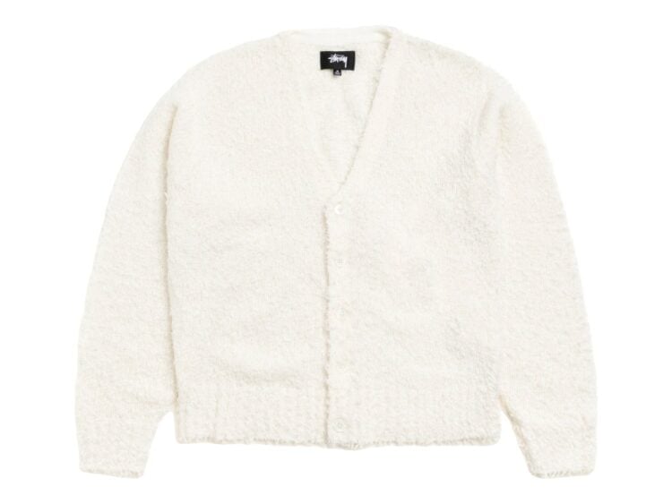 Stussy Textured Cardigan Off White
