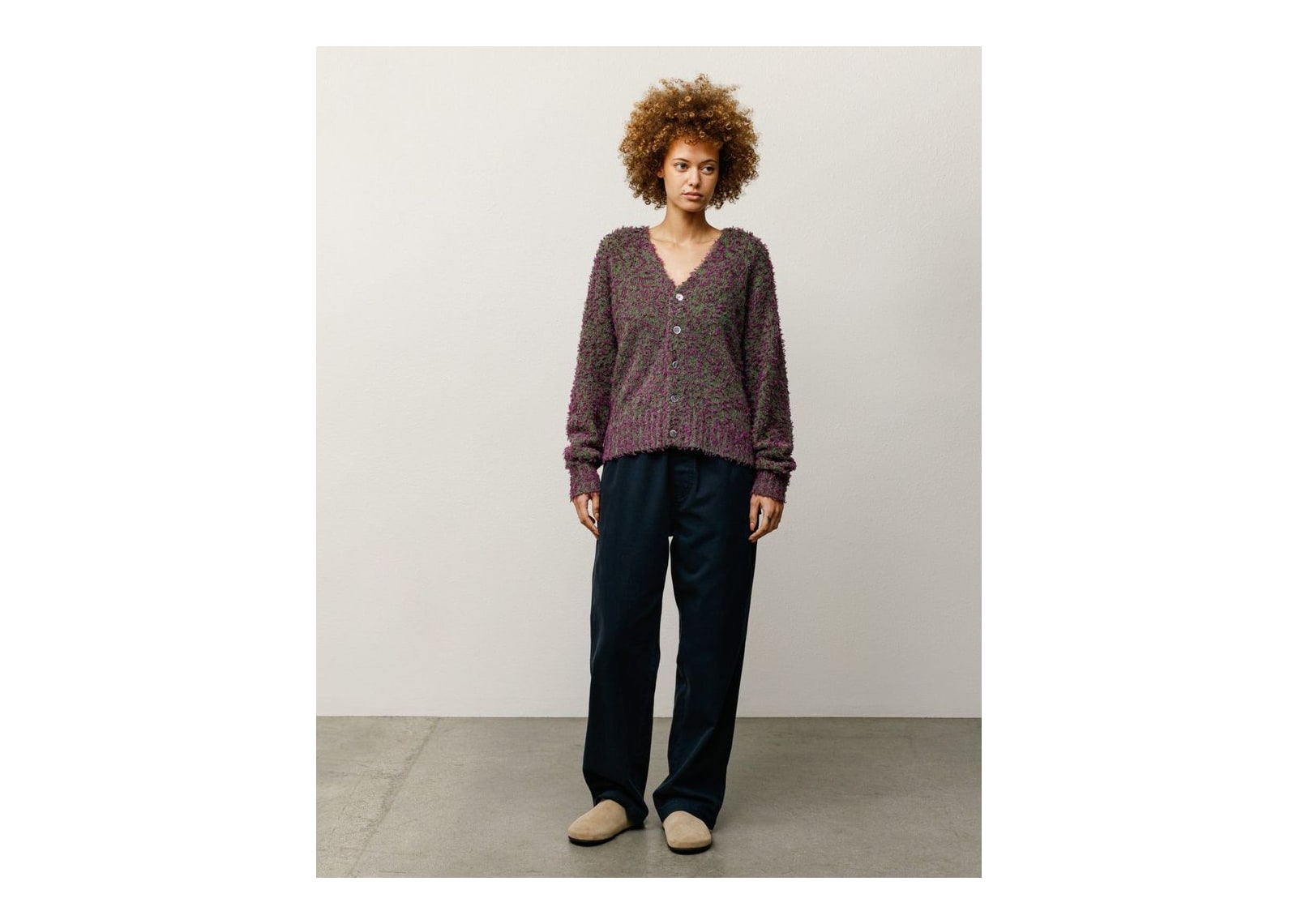 Stussy Textured Cardigan Purple/Green - görsel 4