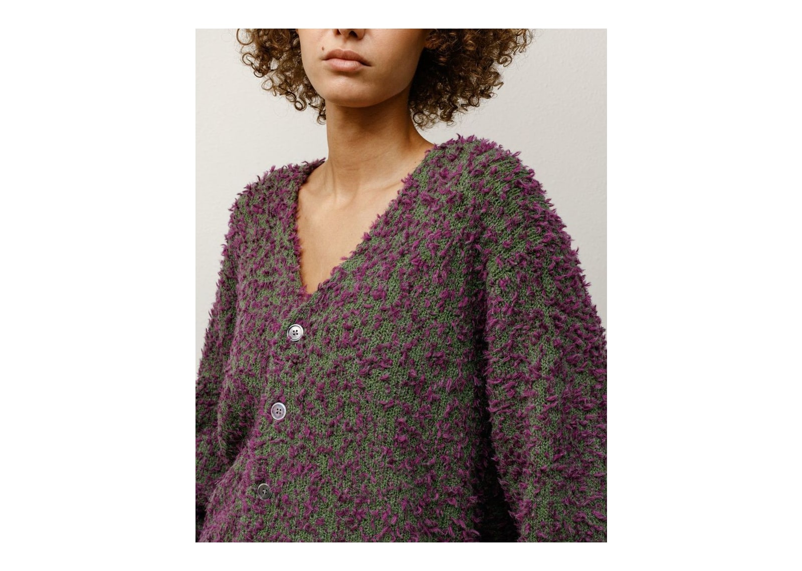 Stussy Textured Cardigan Purple/Green - görsel 5