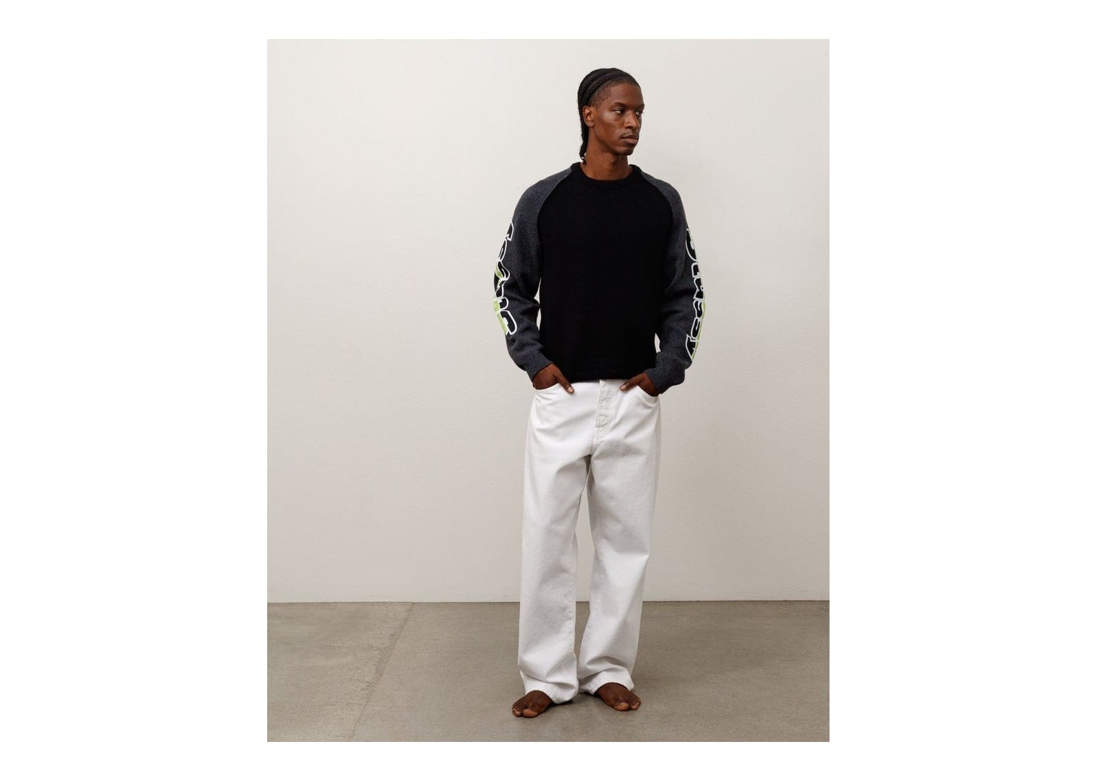 Stussy Two Tone Raglan Sweater Black - görsel 6