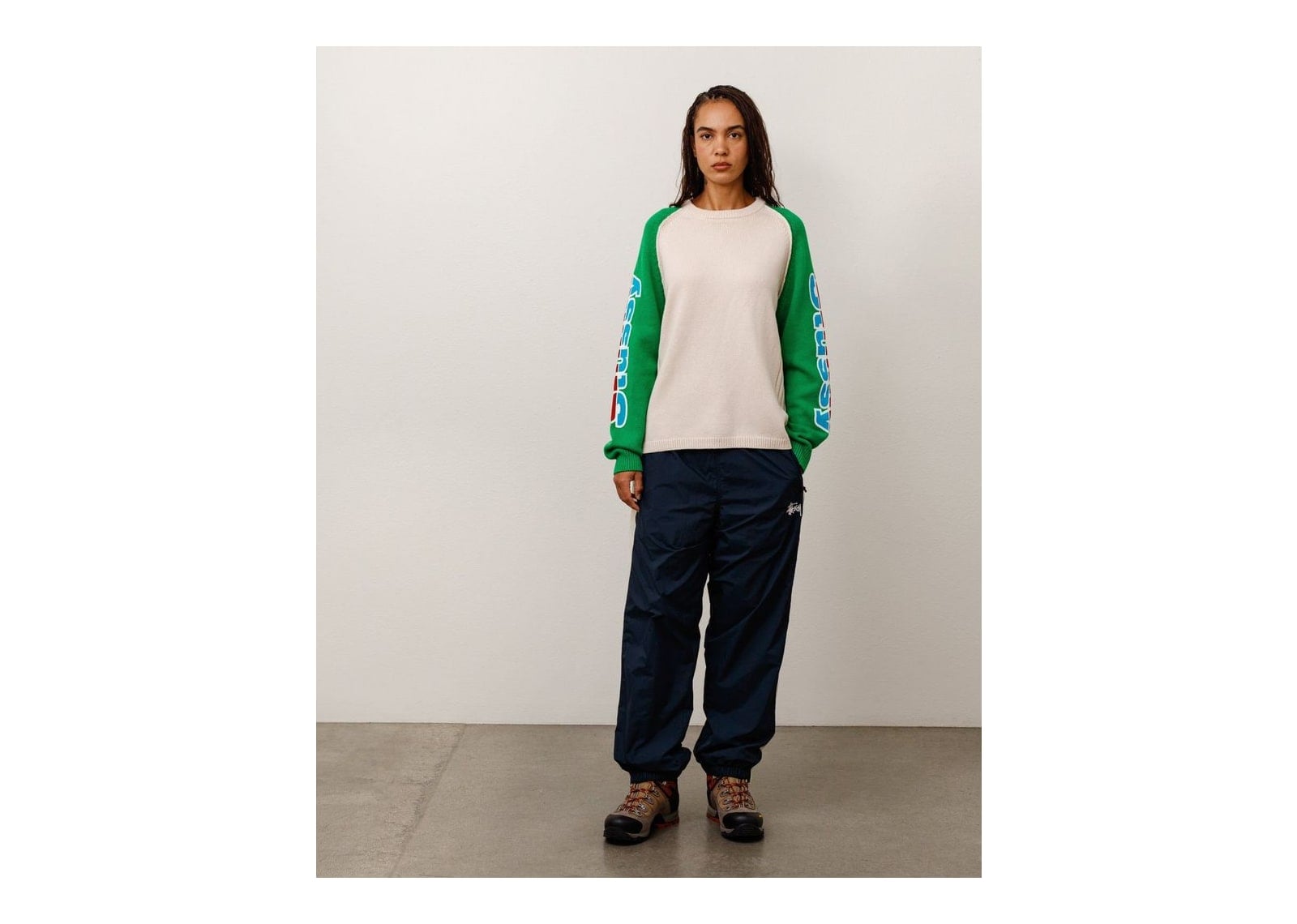 Stussy Two Tone Raglan Sweater Natural - görsel 2