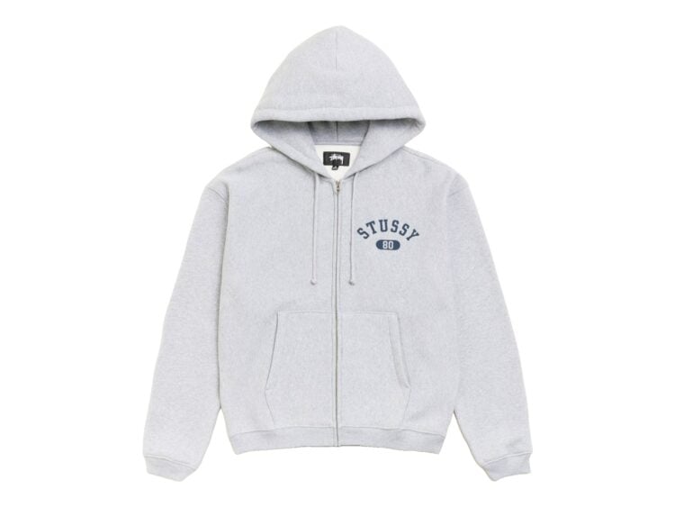 Stussy Varsity Zip Hoodie Grey Heather