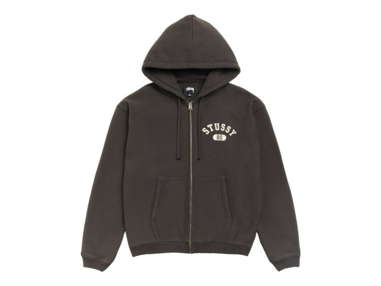Stussy Varsity Zip Hoodie Washed Black