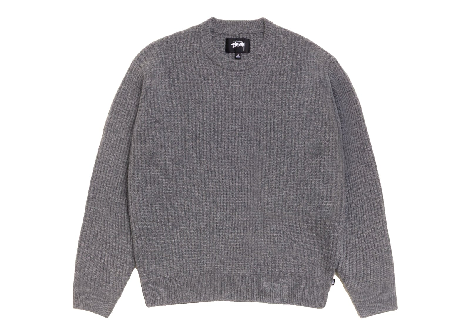 Stussy Waffle Cashmere Sweater Charcoal