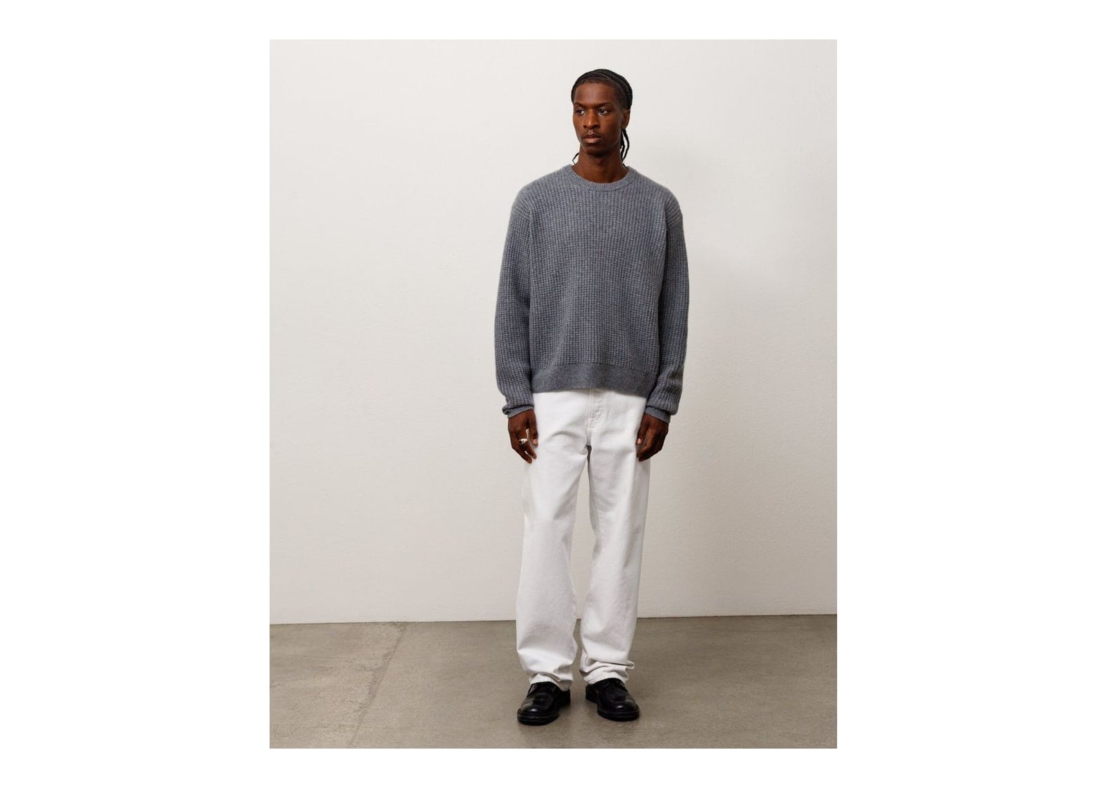 Stussy Waffle Cashmere Sweater Charcoal - görsel 2