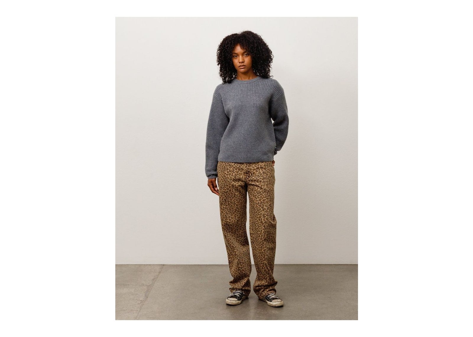 Stussy Waffle Cashmere Sweater Charcoal - görsel 4