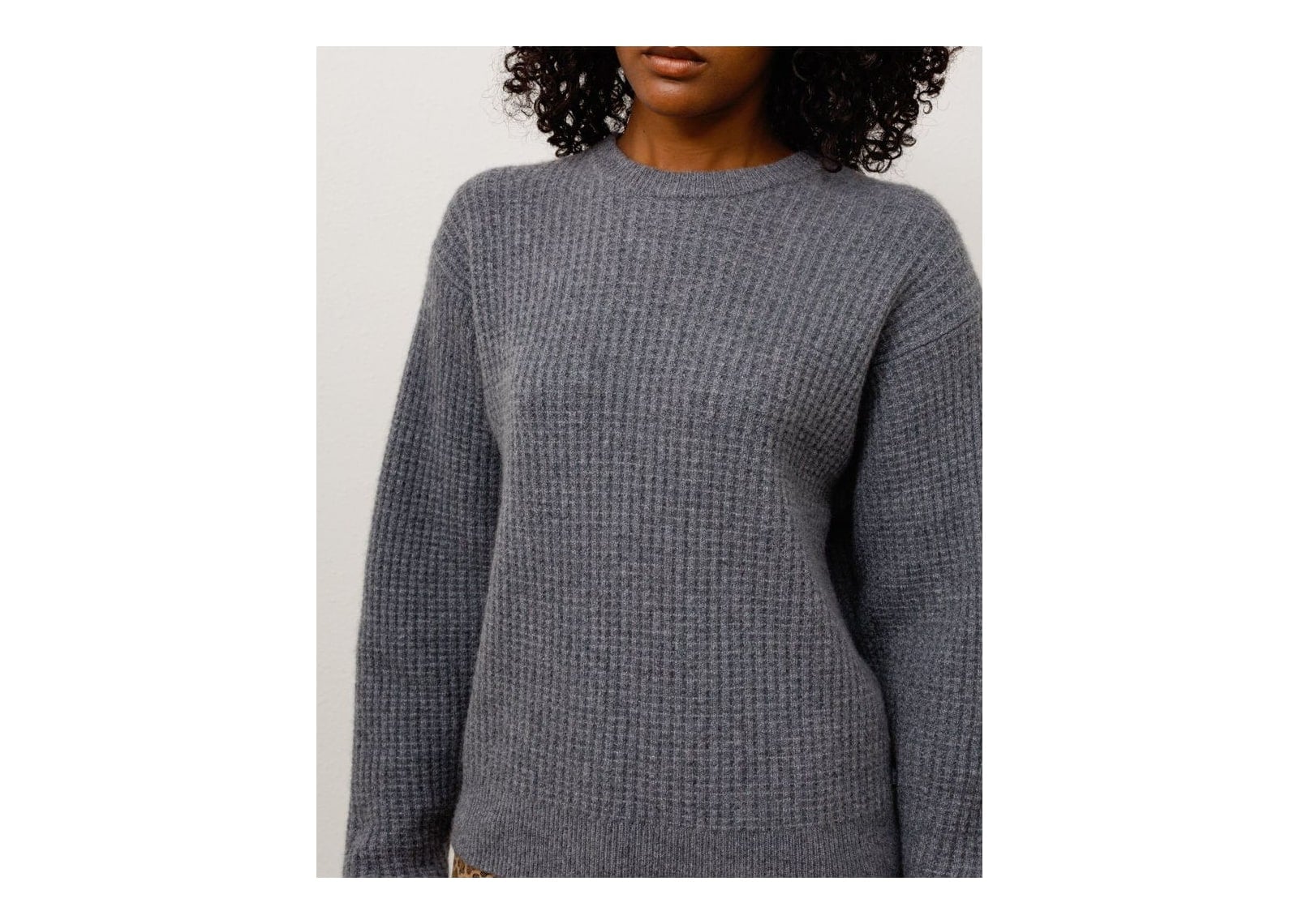Stussy Waffle Cashmere Sweater Charcoal - görsel 6