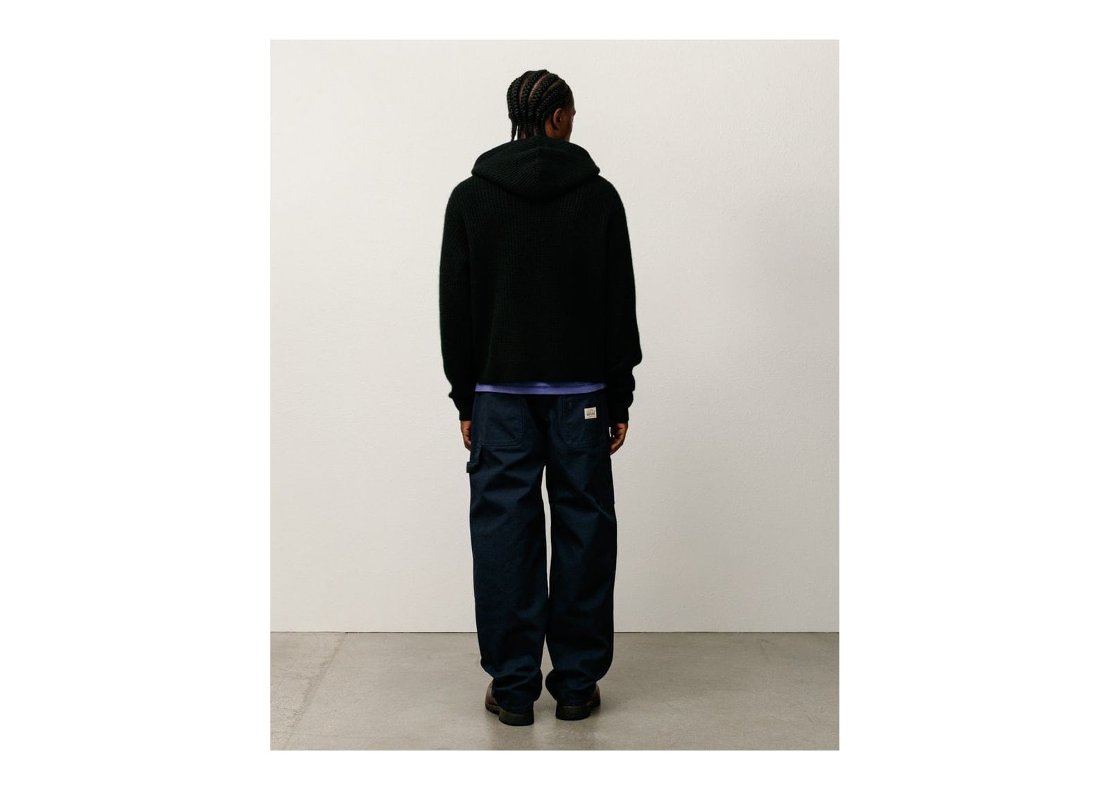 Stussy Waffle Cashmere Zip Hood Sweater Black - görsel 3