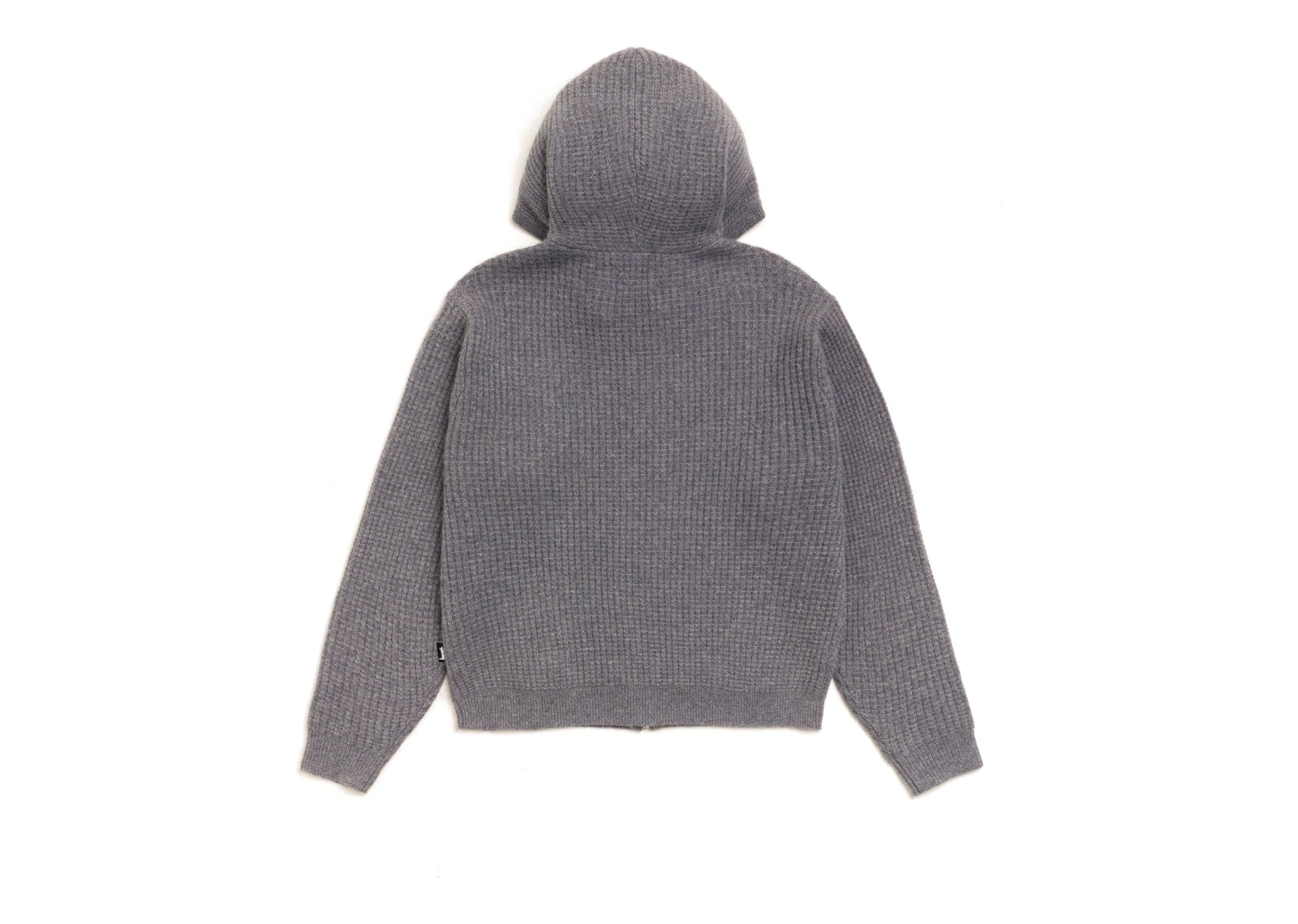 Stussy Waffle Cashmere Zip Hood Sweater Charcoal - görsel 5