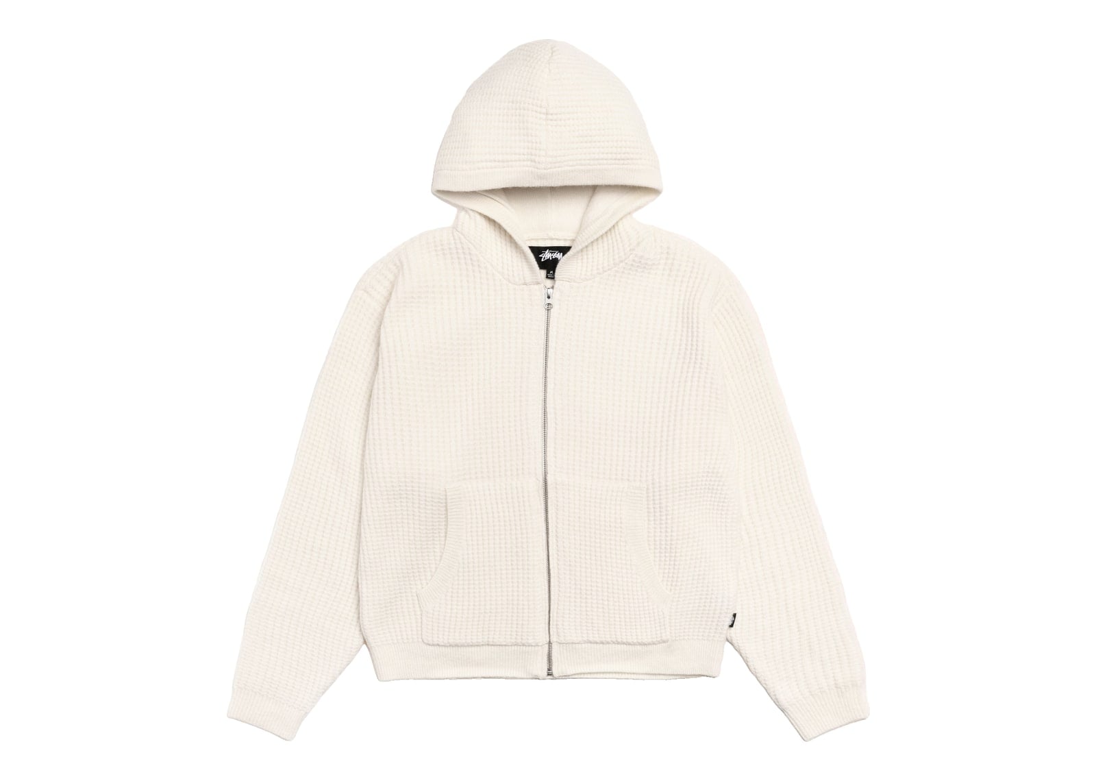 Stussy Waffle Cashmere Zip Hood Sweater Ivory