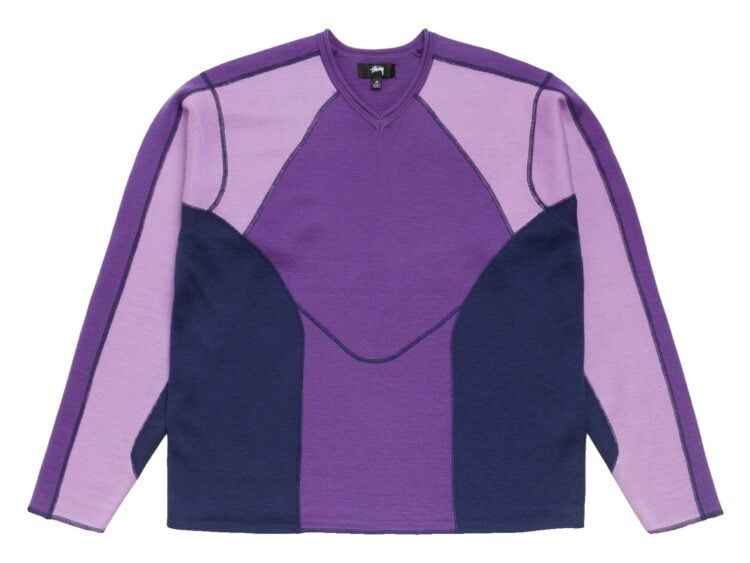 Stussy Wave Knit Sweater Lavender