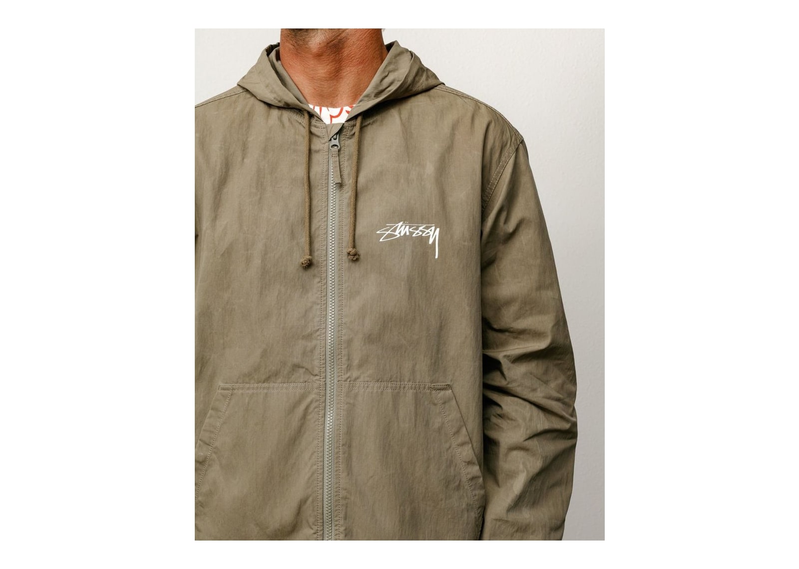 Stussy Waxed Cotton Beach Shell Olive - görsel 6