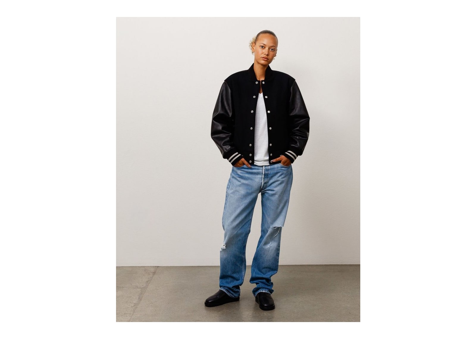 Stussy Wool Varsity Jacket Black - görsel 4