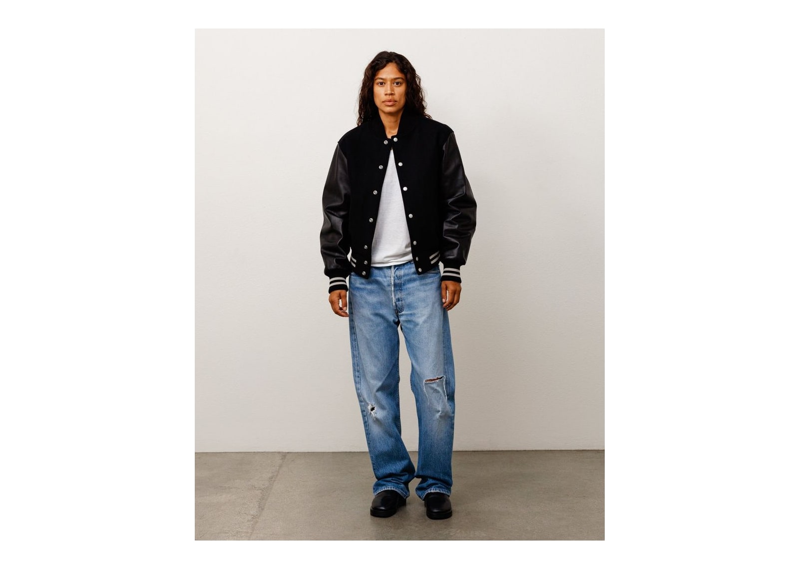 Stussy Wool Varsity Jacket Black - görsel 7