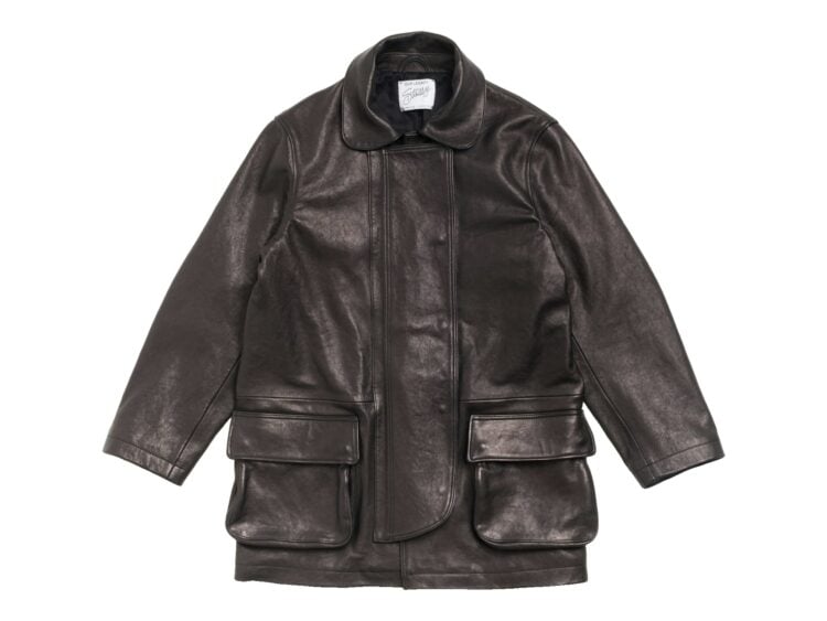 Stussy x Our Legacy Leather Fireman Jacket Black