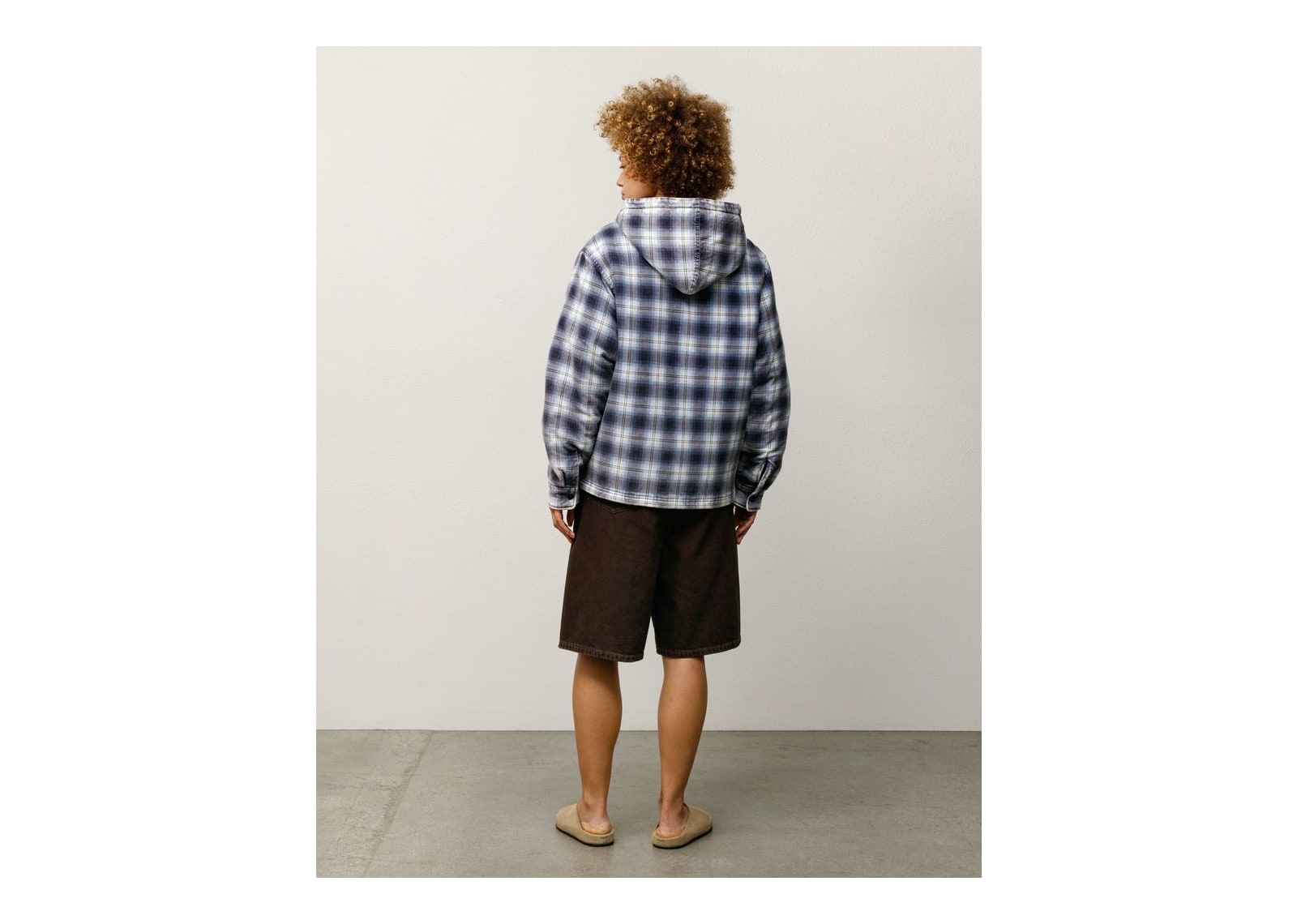Stussy Zip Hooded Plaid Shirt Blue - görsel 6