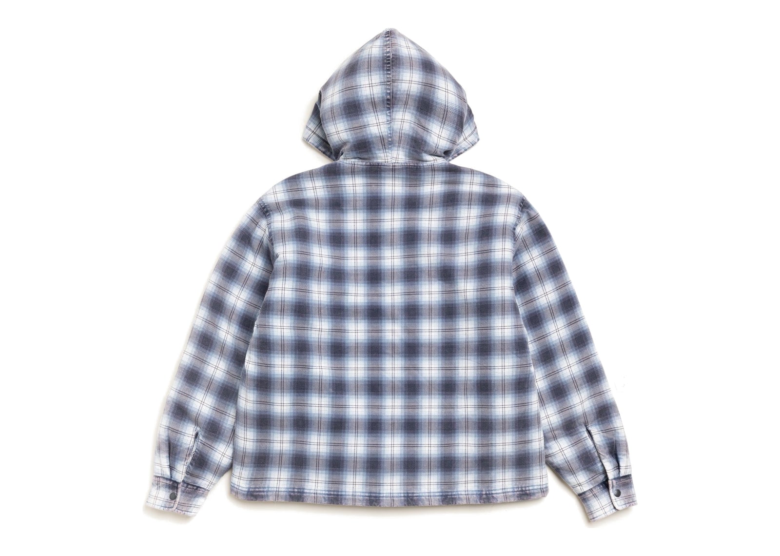 Stussy Zip Hooded Plaid Shirt Blue - görsel 7