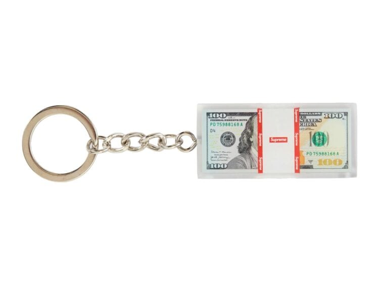 Supreme Cash Paperweight Keychain Clear