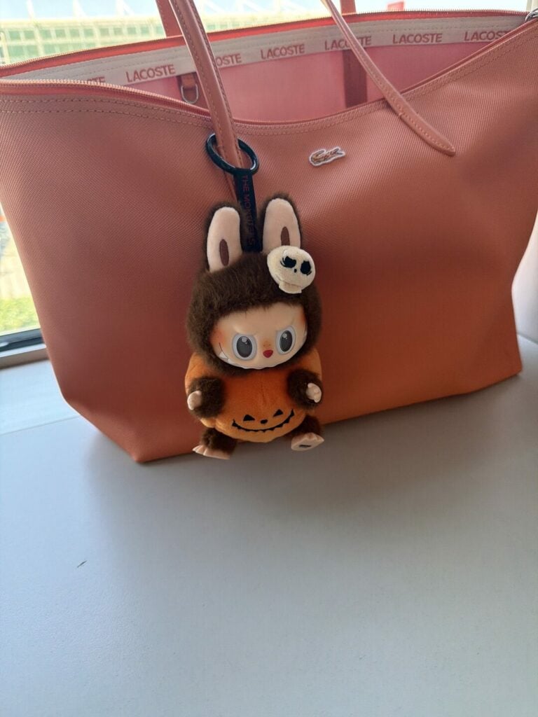 Müşteri fotoğrafı: Pop Mart Labubu Happy Halloween Party Series-Sitting Pumpkin Vinyl Plush Pendant