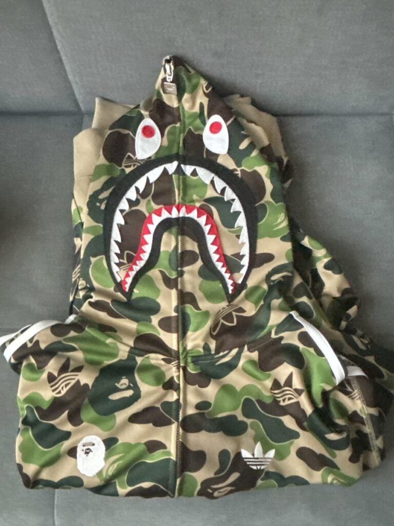 Müşteri fotoğrafı: adidas x BAPE Relaxed Fit Track Camo Shark Full Zip Hoodie Green