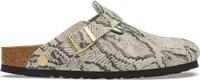 Birkenstock Boston Rivet Logo Suede Snake Oyster