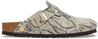 Birkenstock Boston Rivet Logo Suede Snake Oyster