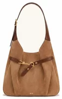 Faux Suede Hobo Bag Mocha Brown