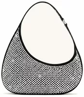 Artificial Crystal Shoulder Bag Black